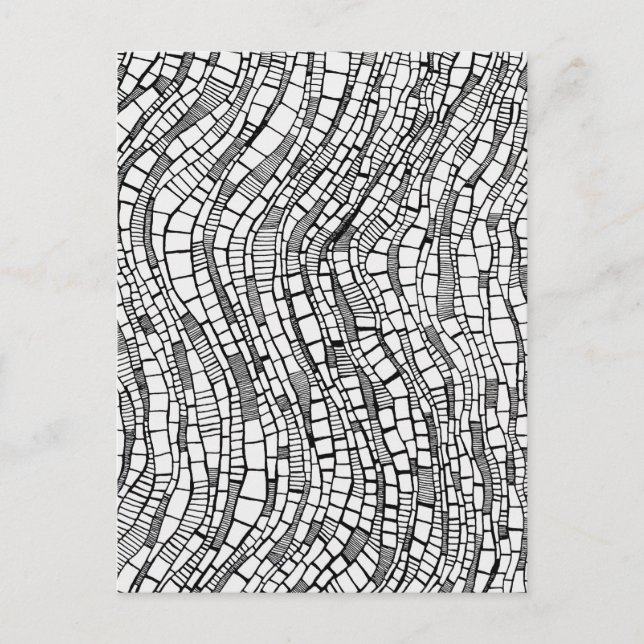 Abstract Pen & Ink Geometric Rectangles Postcard (Front)