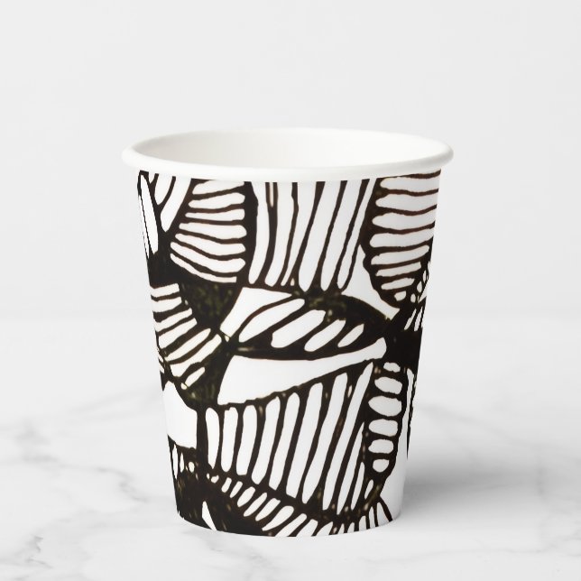 Abstract Pen Scribble Squiggle Drawing Paper Cups (Front)