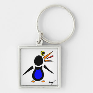 Abstract Penguin Square Keychain