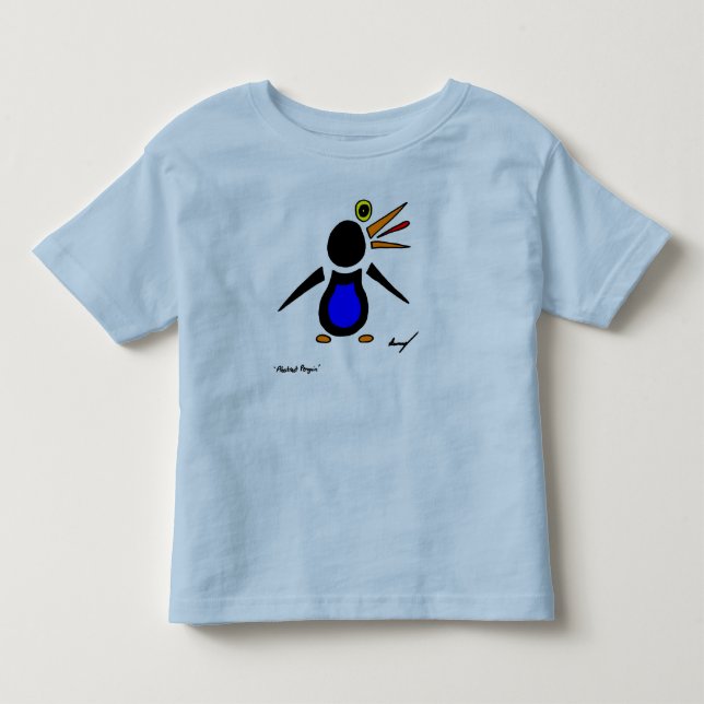 Abstract Penguin Toddler Ringer T-Shirt (Front)