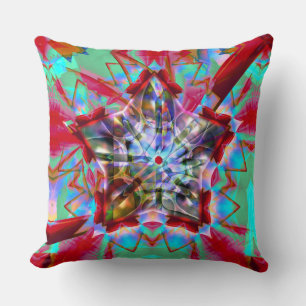 Abstract pentagon star mixed in mess of colourful  cushion