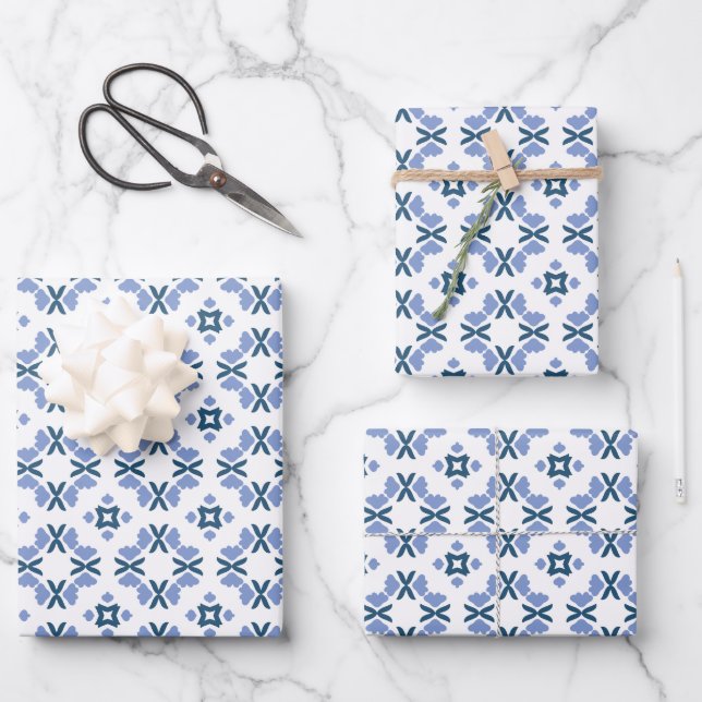 Abstract Petals Pattern  Wrapping Paper Sheet (Front)