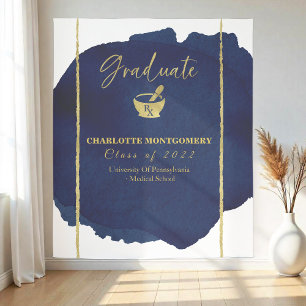 Abstract Pharmacy School Graduation Backdrop Tapestry