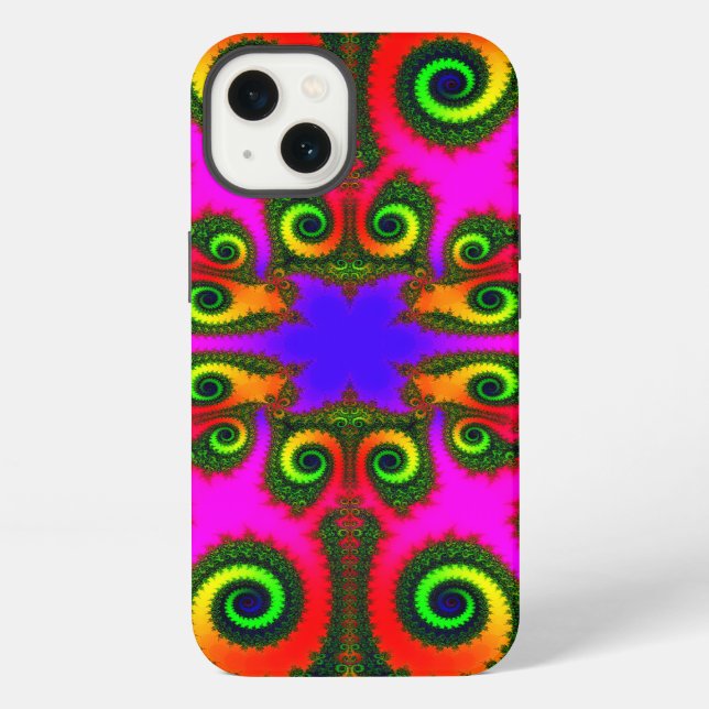 Abstract Phoenix Flower Fractal iPhone Case (Back)