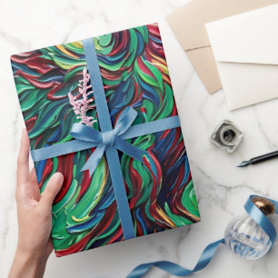 Abstract Phoenix Jewel Wings Wrapping Paper
