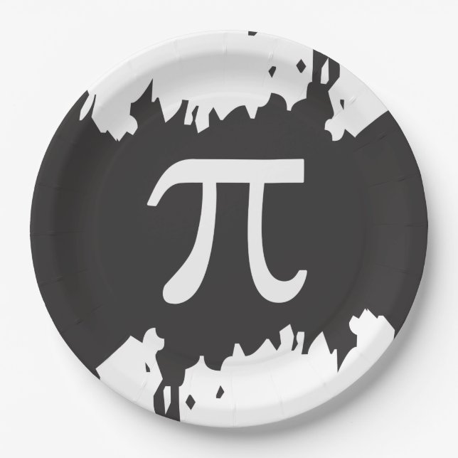 Abstract Pi Symbol Paper Plate (Front)