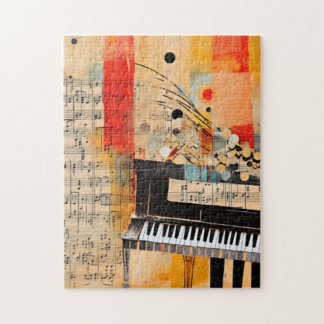 Abstract Piano Montage art Jigsaw Puzzle (Vertical)