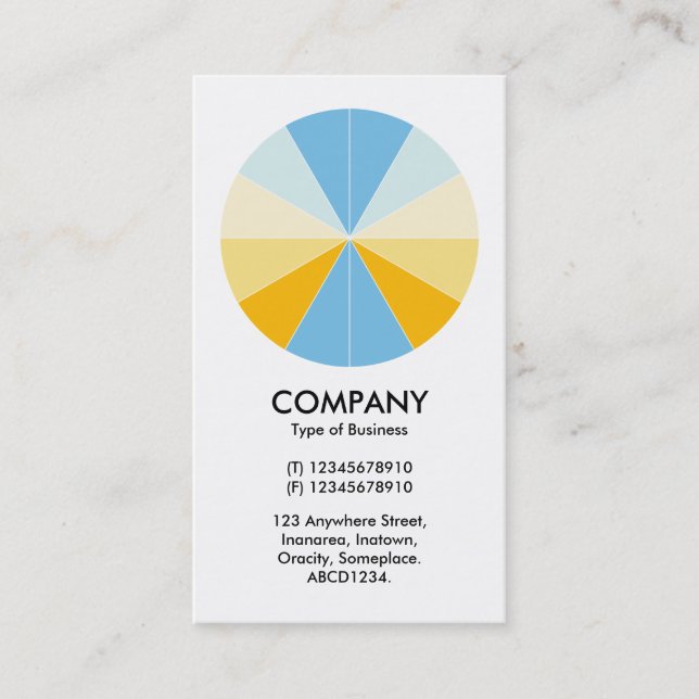 Abstract Pie 04 - White Business Card (Front)