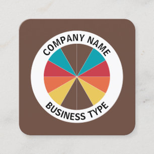 Abstract Pie 05 - Brown #6A493C Square Business Card