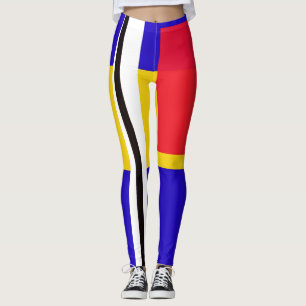 Abstract Piet Mondrian Inspired Women's Leggings