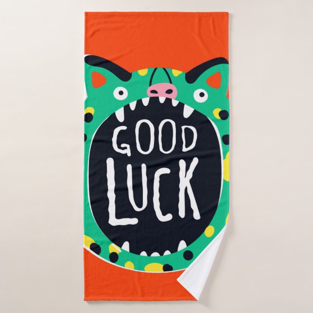Abstract pig good luck bath towel (Bath Towel)