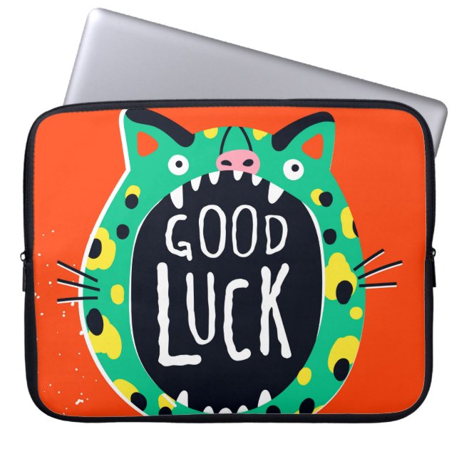 Abstract pig good luck laptop sleeve (Front)