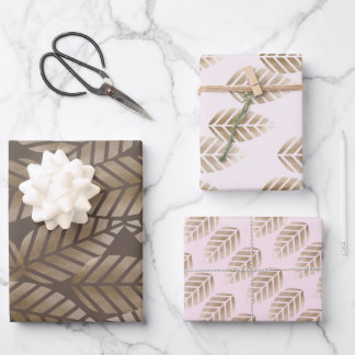Abstract Pine Cones Of Copper And Platinum Pattern Wrapping Paper Sheet