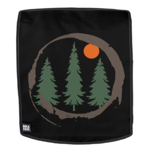 Abstract pine trees forest landscape  backpack