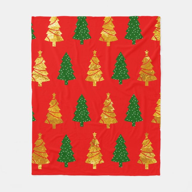 Abstract Pine Trees with Foil Texture Seamless Chr Fleece Blanket (Front)