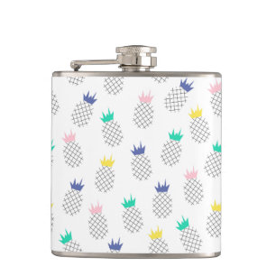 Abstract Pineapples Hip Flask