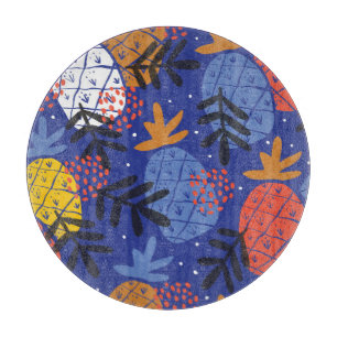 Abstract Pineapples Leaves Vintage Pattern Cutting Board