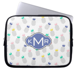 Abstract Pineapples Monogram Laptop Sleeve