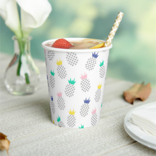 Abstract Pineapples Paper Cups