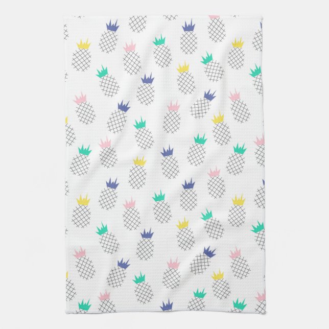 Abstract Pineapples Tea Towel (Vertical)