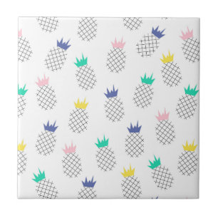 Abstract Pineapples Tile