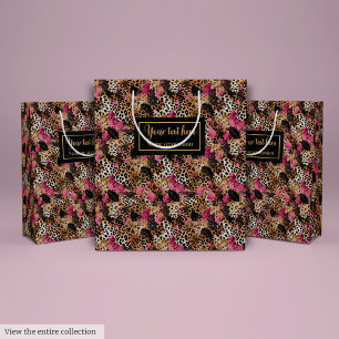 Abstract pink and black leopard skin gift pack medium gift bag