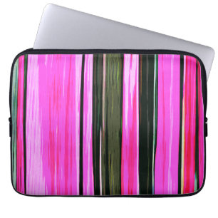 Abstract Pink And Green Vertical Stripes 704 Laptop Sleeve