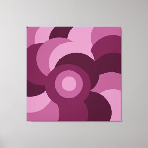 Abstract pink and purple circle pattern canvas print
