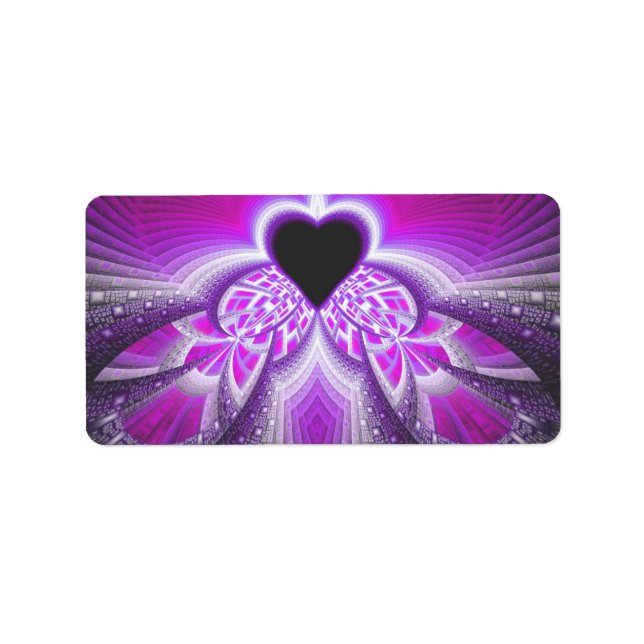 Abstract Pink And Purple Fractal Pattern Label (Front)