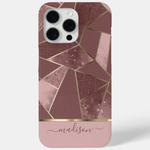 Abstract Pink and Rose Gold Design iPhone 15 Pro Max Case