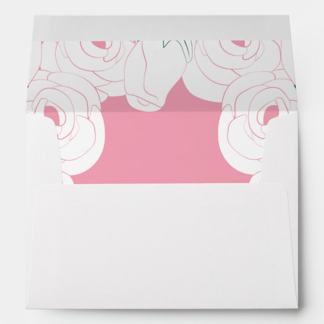 Abstract Pink and White Roses Envelope (Back (Bottom))