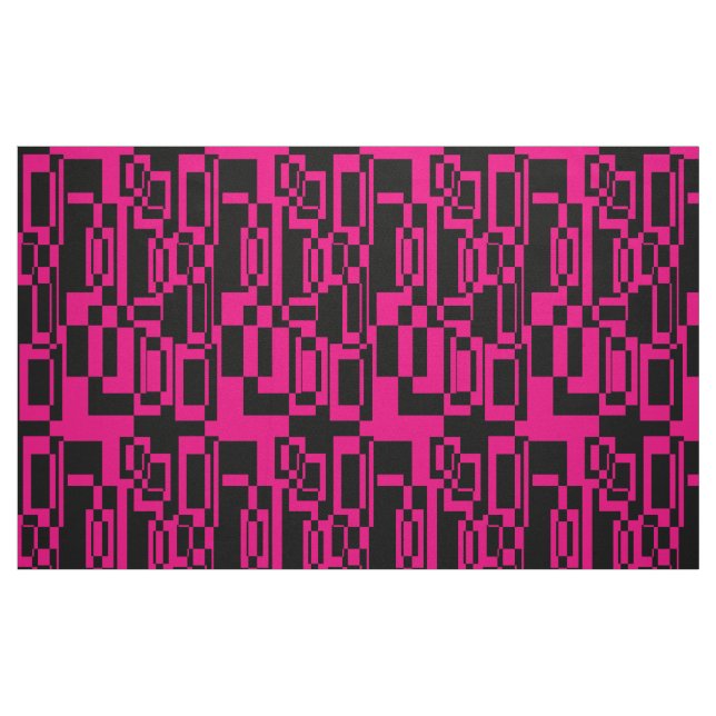 Abstract pink/black pattern forms fabric (Fat Quarter)