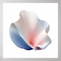 Abstract Pink, Blue and White Shell Poster