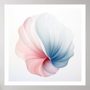 Abstract Pink, Blue and White Shell Poster