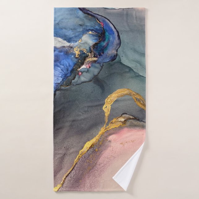 Abstract pink-blue background with beautiful smudg bath towel (Bath Towel)