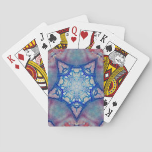 ABSTRACT PINK BLUE FUCHSIA STAR PLAYING CARDS