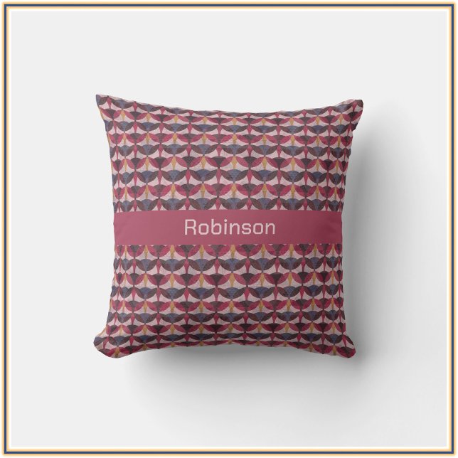 Abstract Pink Blue Gold Art Deco Vibe Cushion (Creator Uploaded)