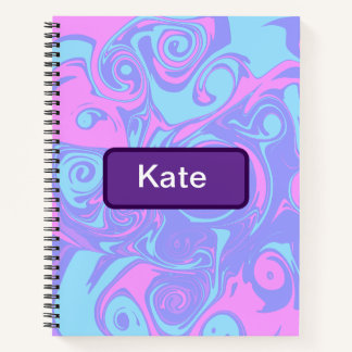 Abstract Pink Blue swirls  Notebook