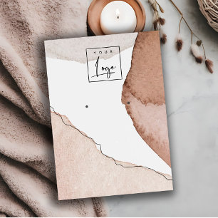 Abstract Pink Blue Watercolor Earring Logo Display Business Card