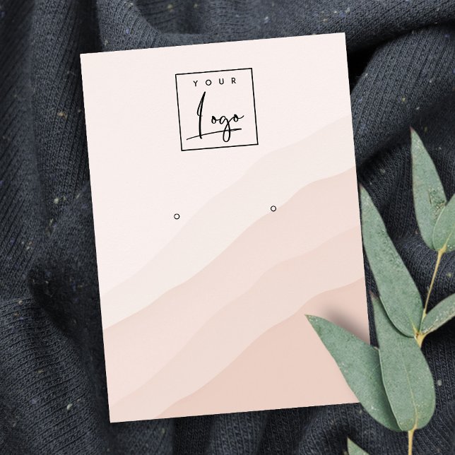 Abstract Pink Blush Stud Wave Earring Logo Display Business Card (Creator Uploaded)