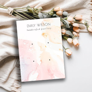Abstract Pink Blush Watercolor 2 Earring Display Business Card