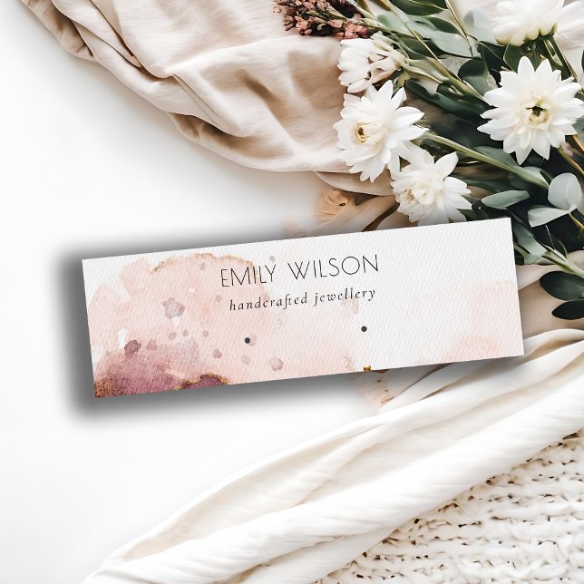 Abstract Pink Blush Watercolor Earring Display Mini Business Card (Creator Uploaded)