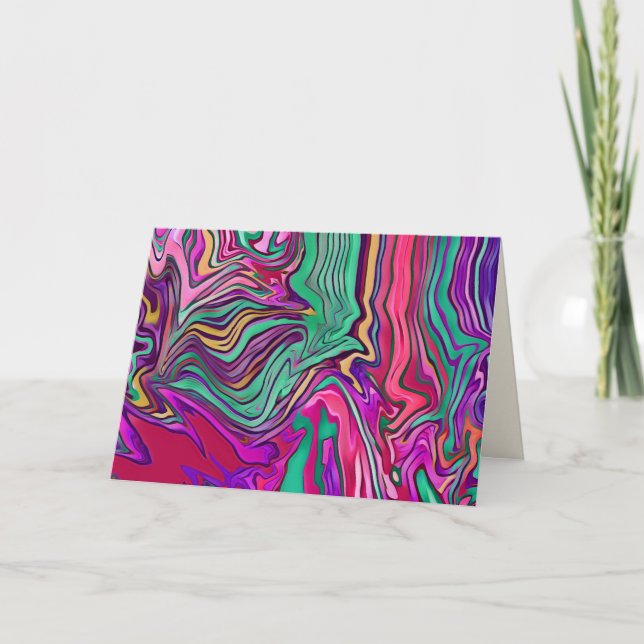 Abstract Pink Colourful Modern Blank Card (Front)