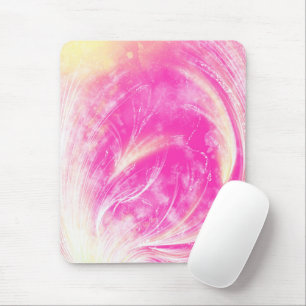 Abstract Pink Dandelions and fireflies Mouse Pad