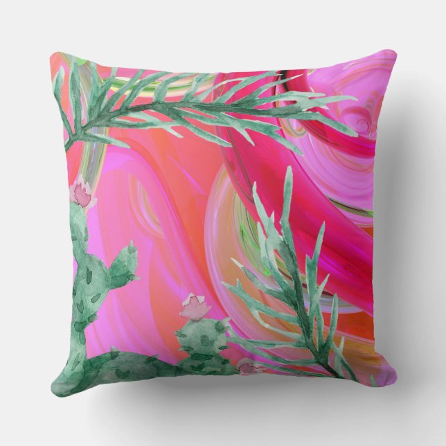 abstract pink floral cushion (Back)