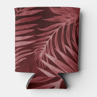 Abstract pink flowers, black floral frame. can cooler