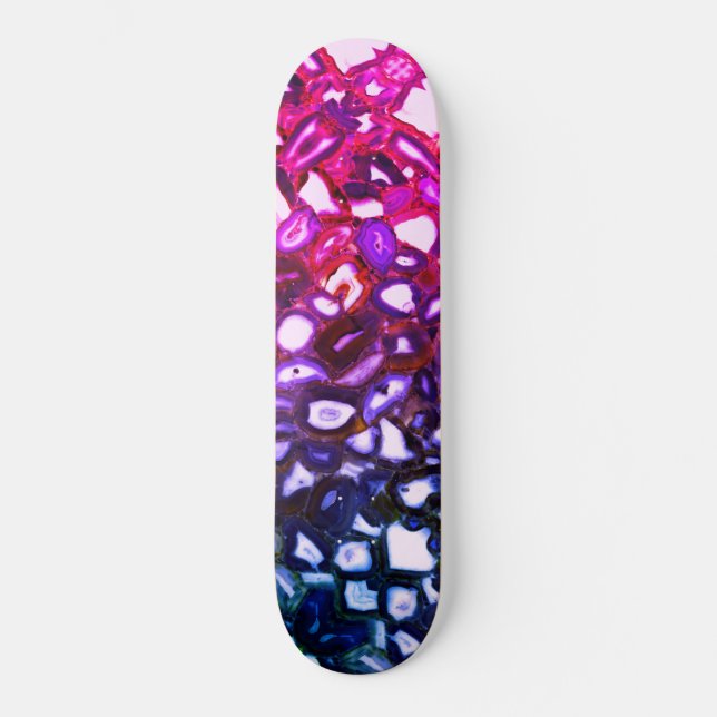 Abstract pink geode pattern  skateboard (Front)