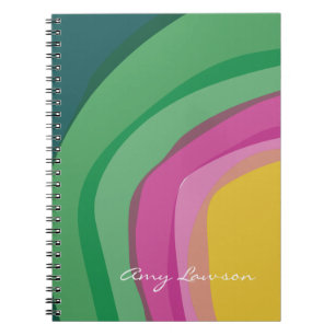 Abstract Pink Green Watercolor  Notebook