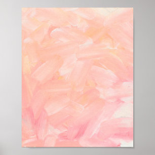 Abstract pink hand painted. Elegant blush brush Poster