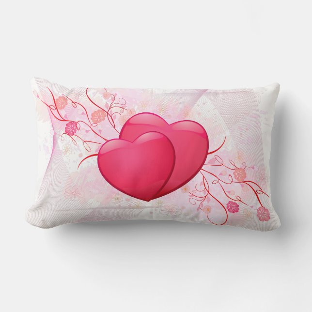 Abstract Pink Hearts American MoJo Pillow (Front)